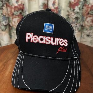Pleasures Black Baseball Velcro Strapback Cap